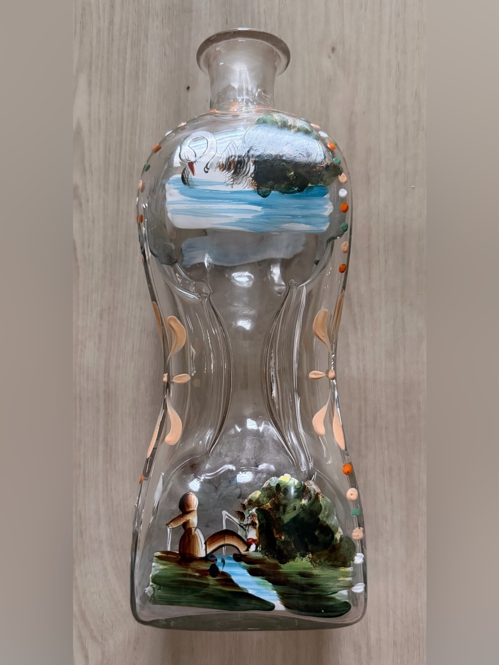 1830s GERMAN HALF POST PINCH DECANTER W/ 8 SCANDINAVIAN SCENES